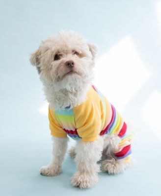 Dog Cotton Striped Print Pajamas