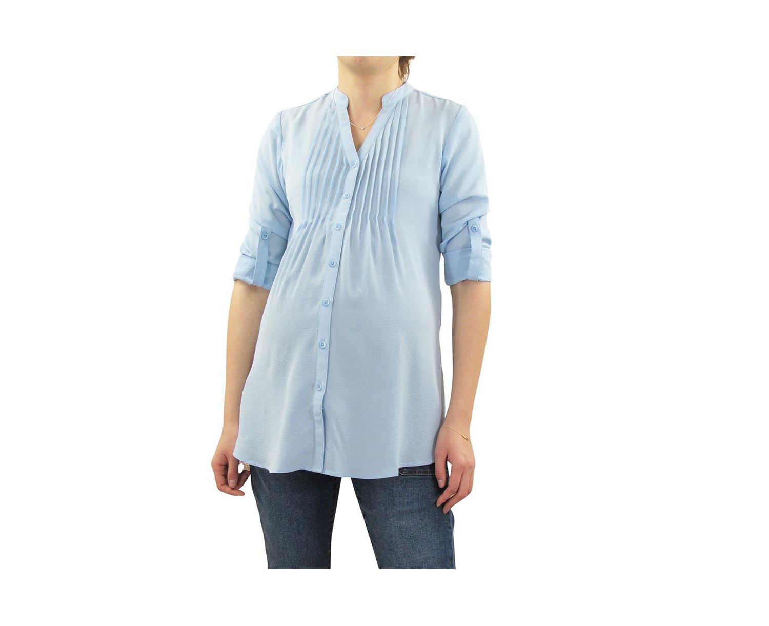 Maternity Pleated Convertible Sleeves Top