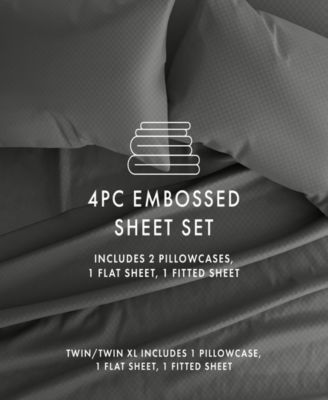 Expressed In Embossed Checkered 3-Pc. Sheet Set, Twin
