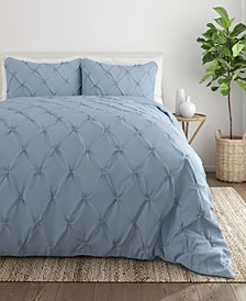 Home Collection Premium Ultra Soft 3 Piece Pinch Pleat Duvet Cover Set, Full/Queen