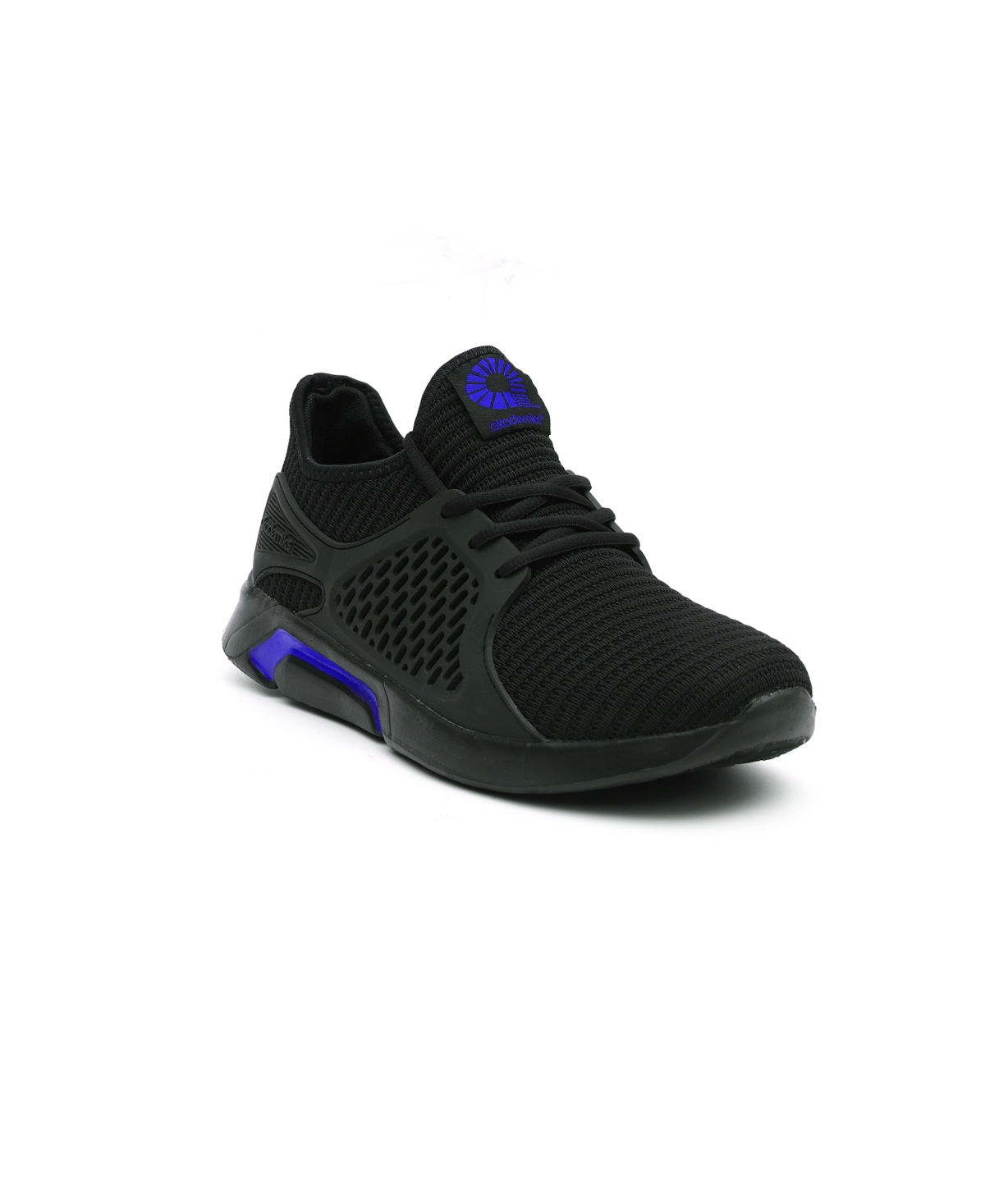 Akademiks Men's Fast 2.0 Knit Jogger Sneakers Men's Shoes In Black/royal