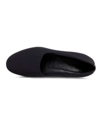 Felicia Stretch Leather Low-Heel Flats