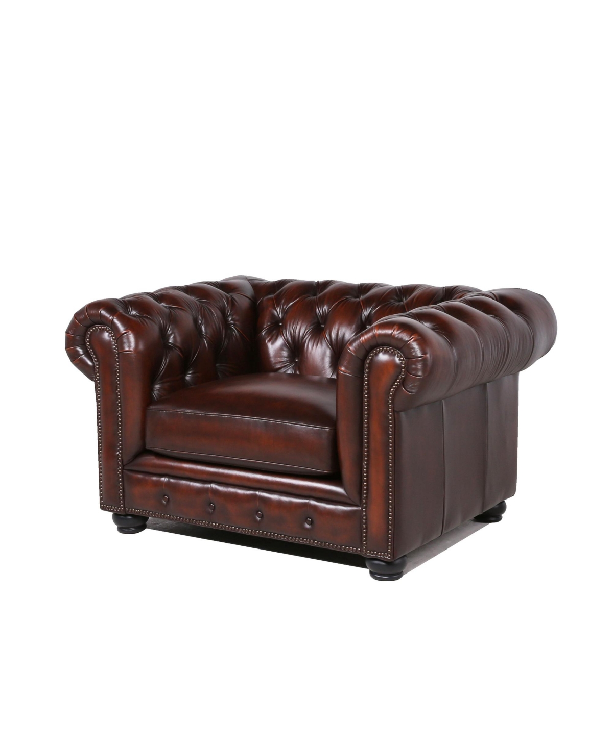 Nice Link Alexandon Leather Chesterfield Chair In Antique Tobacco Brown