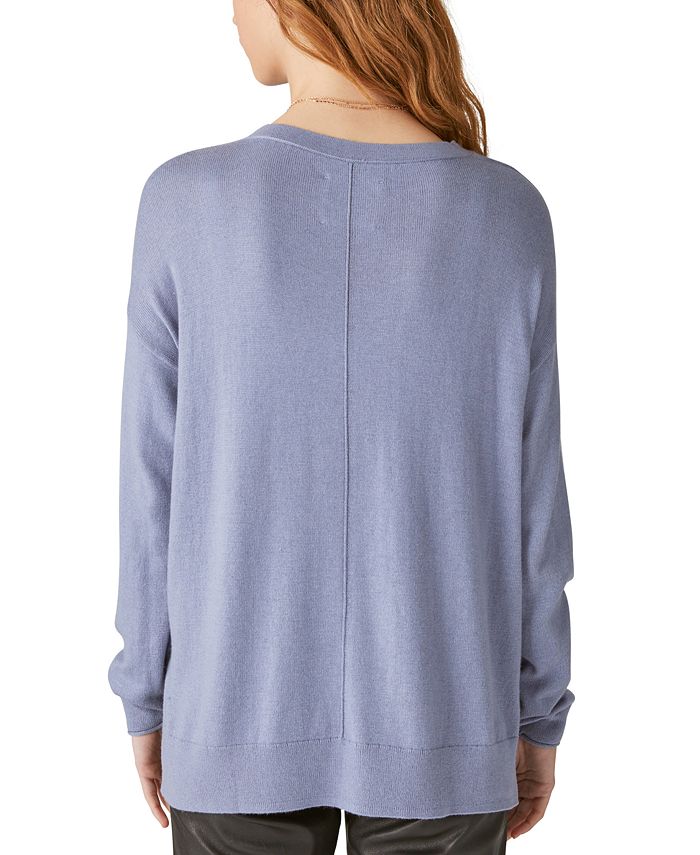 Lucky Brand Women's Cloud-Soft V-Neck Long-Sleeve Sweater - Macy's