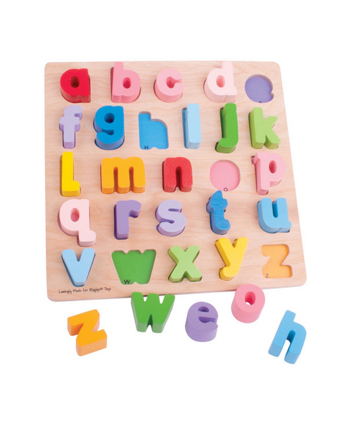 Bigjigs Toys Chunky Alphabet Lowercase Puzzle, 26 Pieces In Multi