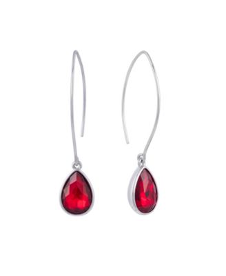 Crystal Wire Drop Earrings (24/25 ct. t.w.) in Fine Silver Plated Brass or 14K Gold Over Fine Silver Plated Brass