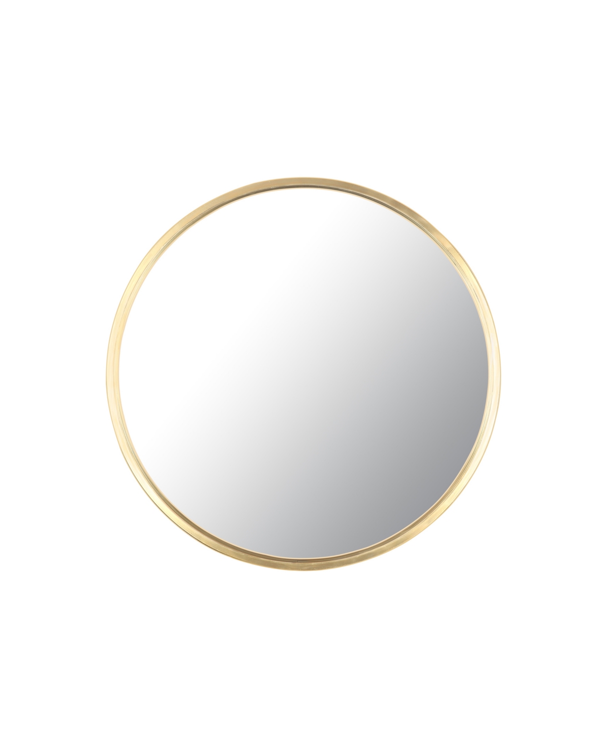 Round Metal Wall Mirror, 24" D - Gold