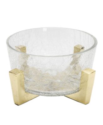 Hammered Glass Bowl on Block Base