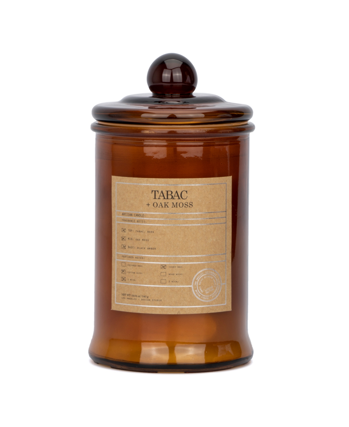 Hybrid & Company Tobacco Oak Moss Scented Jar Candle In Burnt Orange