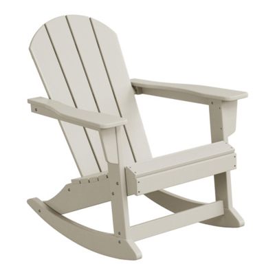 3 Piece set Outdoor Patio Poly Adirondack rocking chairs with side table