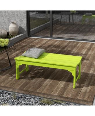 Backless All-Weather Outdoor Bench for Patio Garden
