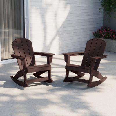 Outdoor Patio Porch Rocking Adirondack Chair (Set of 2)