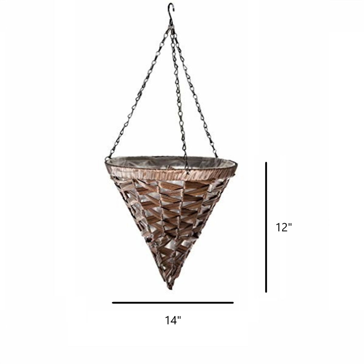 Gardener's Select Woven Plastic Wicker Hanging Basket, Coffee Wicker
