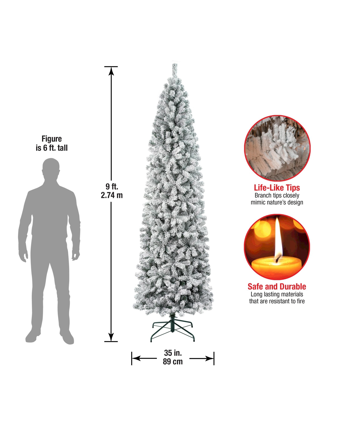 National Tree Company First Traditions 9' Acacia Flocked Tree In Green