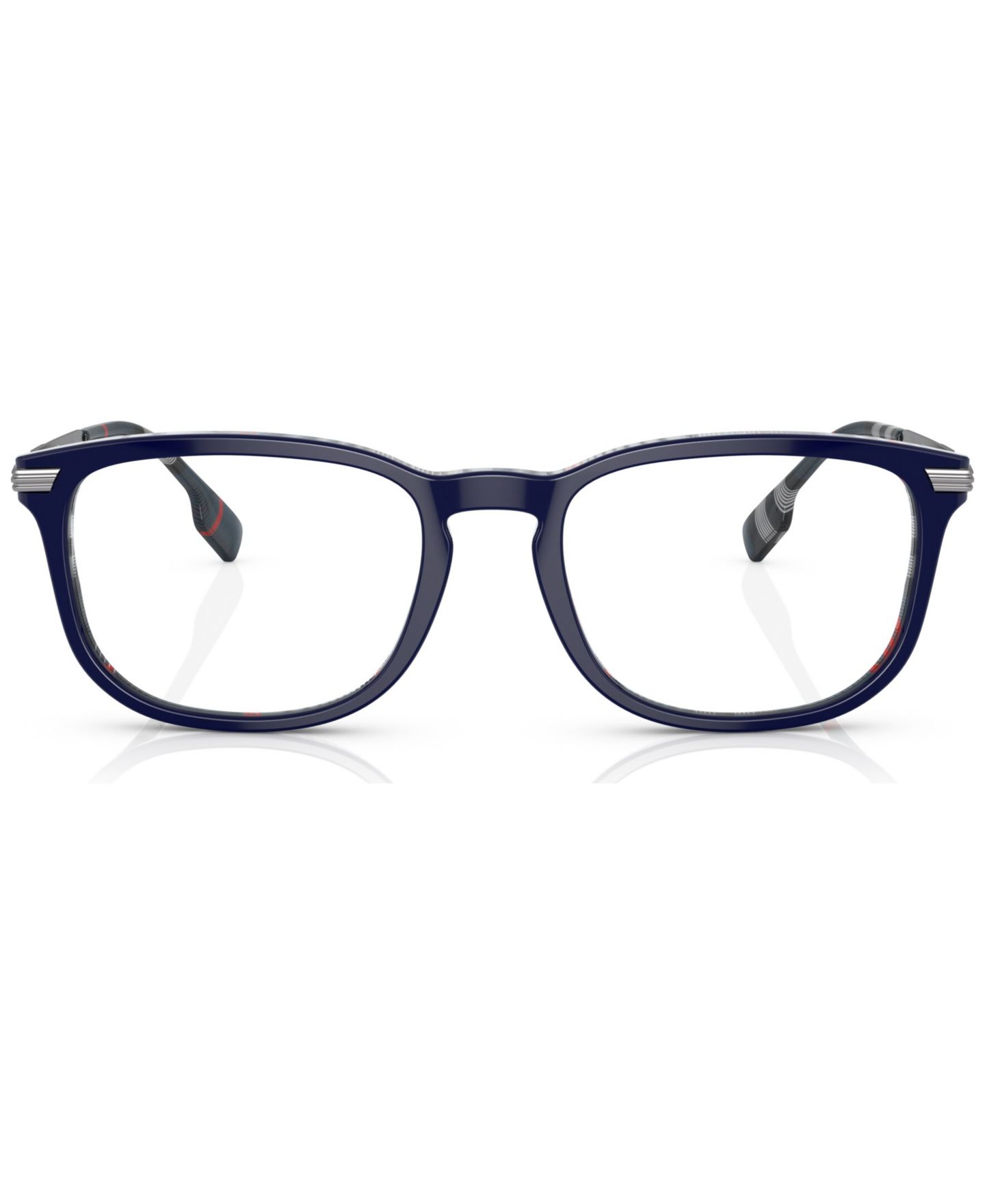Мужские очки Burberry Man Rectangle Plastic BE2369 Cedric Eyeglasses, цвет: Синий тёмно-синий клетчатый — фото 2