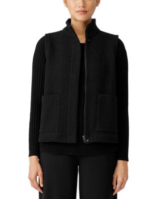 Eileen Fisher - Women's Organic Zippered Mock-Neck Vest