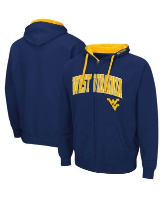 Men's Navy West Virginia Mountaineers Big and Tall Full-Zip Hoodie