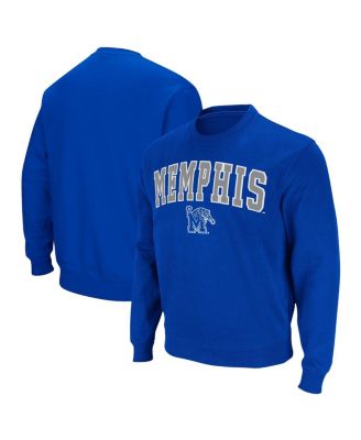 Men's Royal Memphis Tigers Arch & Logo Tackle Twill Pullover Sweatshirt