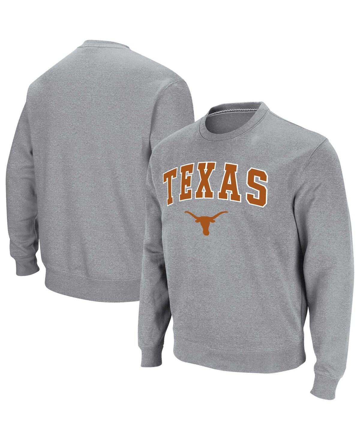 Colosseum Men's Texas Longhorns Arch & Logo Pullover Sweatshirt In Heathered Gray