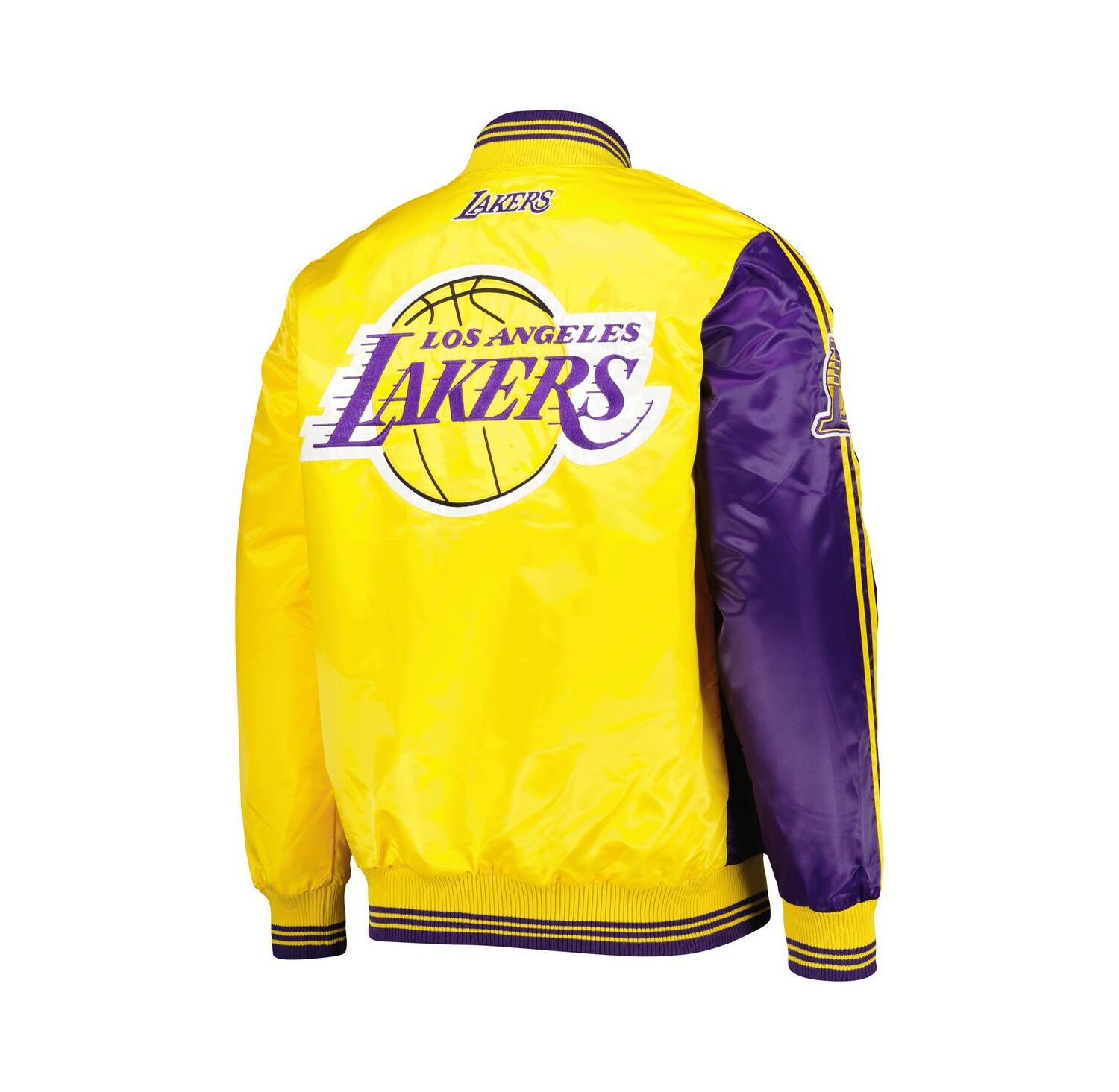 Men's Purple, Gold Los Angeles Lakers Fast Break Satin Full-Snap Jacket