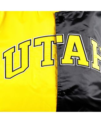 Men's Gold, Black Utah Jazz Fast Break Satin Full-Snap Jacket