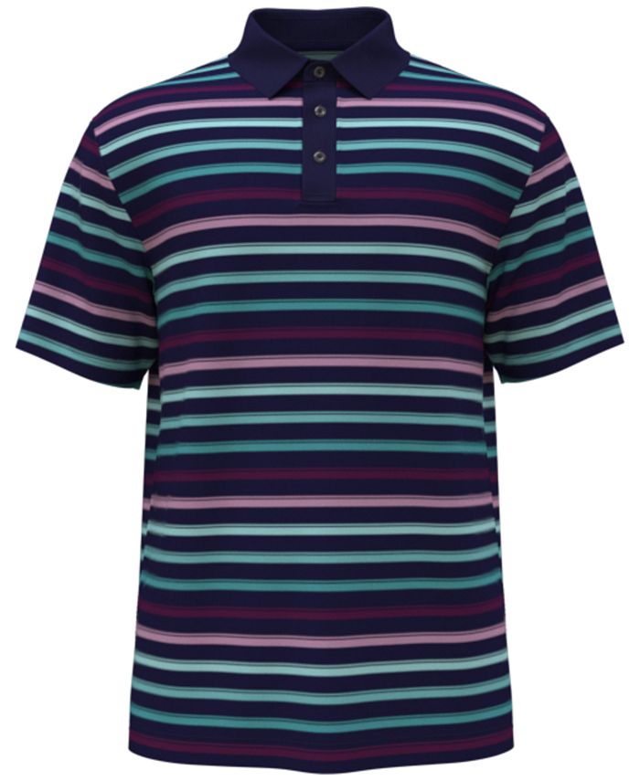 PGA TOUR Men's AthleticFit Striped ShortSleeve Golf Polo Shirt Macy's