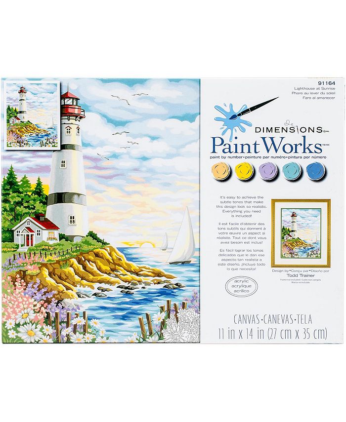 Paint Works Paint By Number Kit 14"X11"Lighthouse At Sunrise Macy's