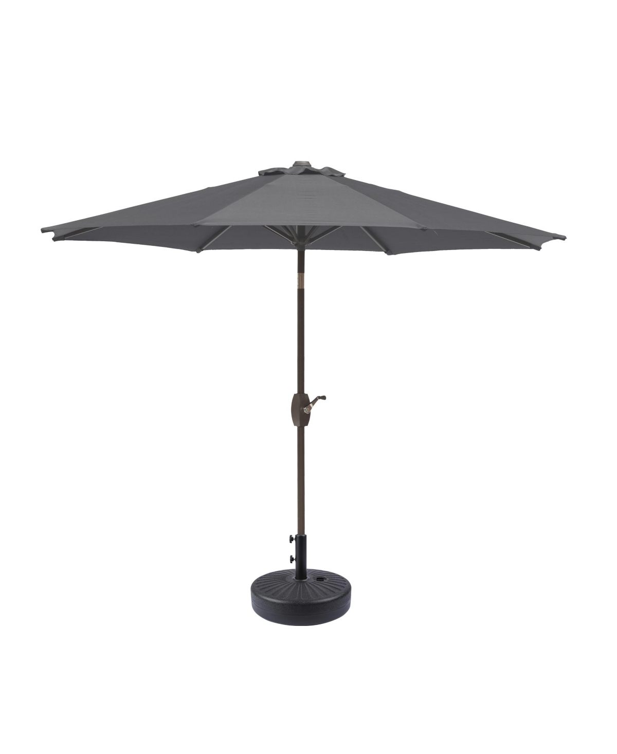 9 Ft Outdoor Patio Market Umbrella with Black Round Base - White
