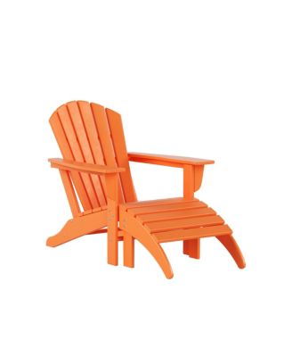 Outdoor Adirondack Chair With Footrest Ottoman Set