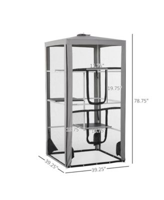 Large Outdoor Cat House Indoor Pet Playpen w/ 3 Platforms 4 Sandbags