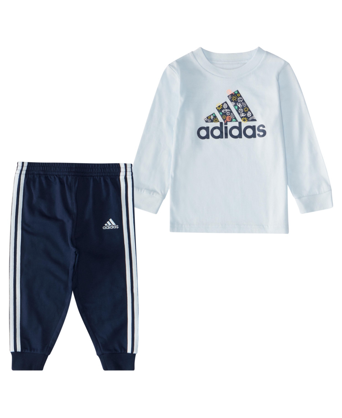 adidas Baby Boys Cotton T-Shirt and Joggers, 2 Piece Set