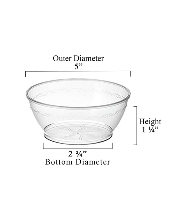 Smarty Had A Party 6 oz. Clear Floral Round Disposable Plastic Dessert Bowls (480 Bowls) Macy's