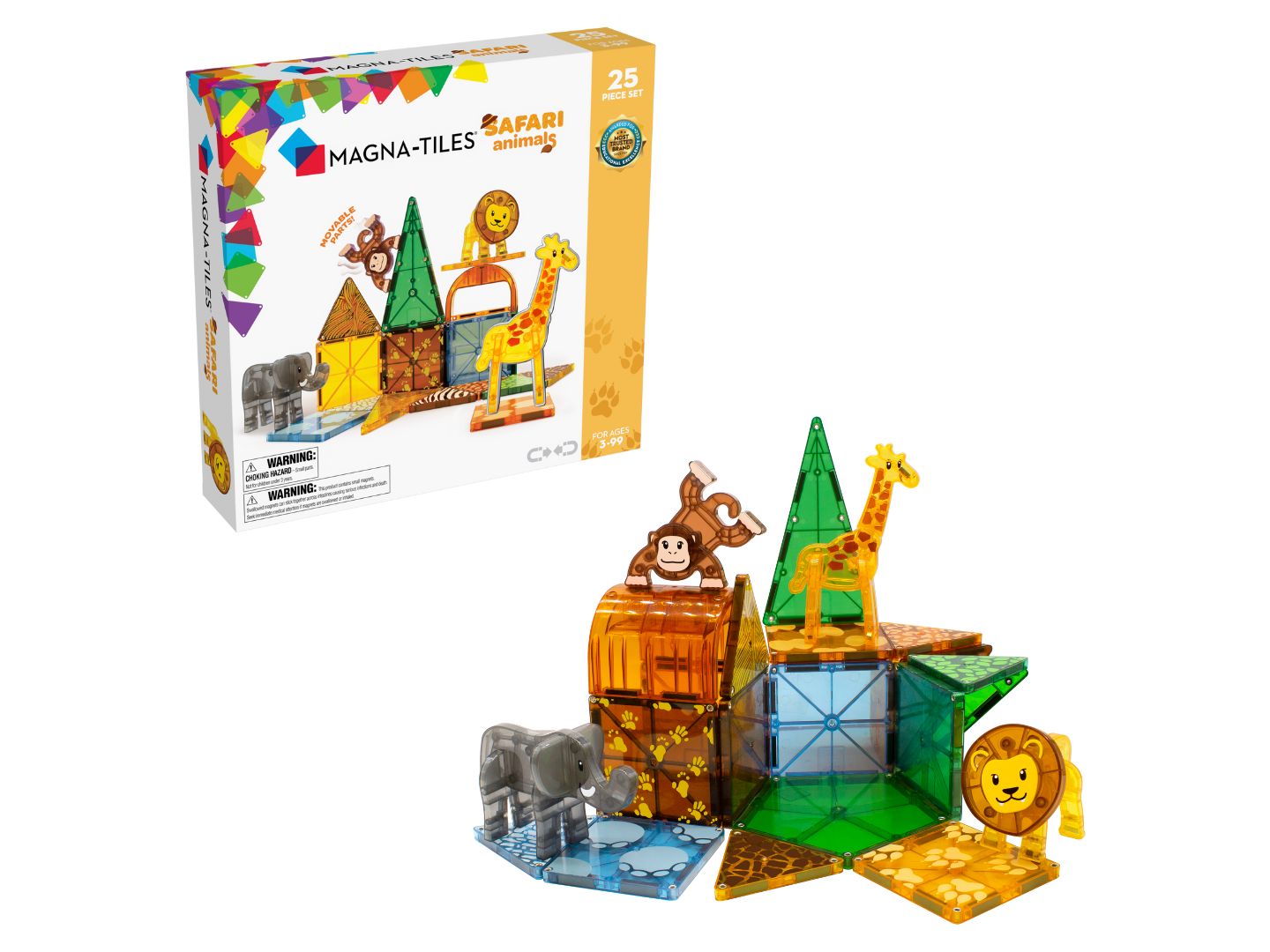 Детский конструктор Magna-Tiles® Safari Animals 25-Piece Magnetic Building Set, Ages 3+ — фото 1