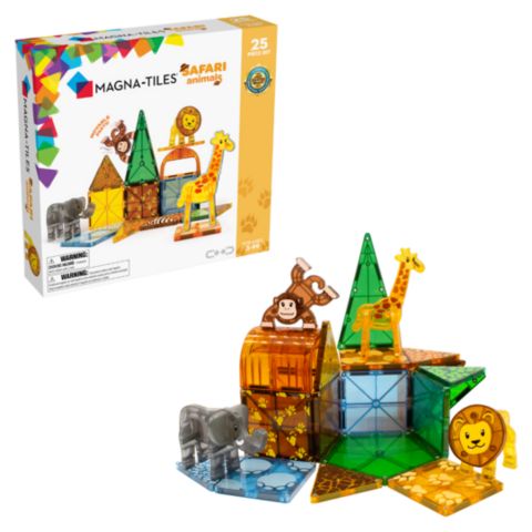 Детский конструктор Magna-Tiles® Safari Animals 25-Piece Magnetic Building Set, Ages 3+