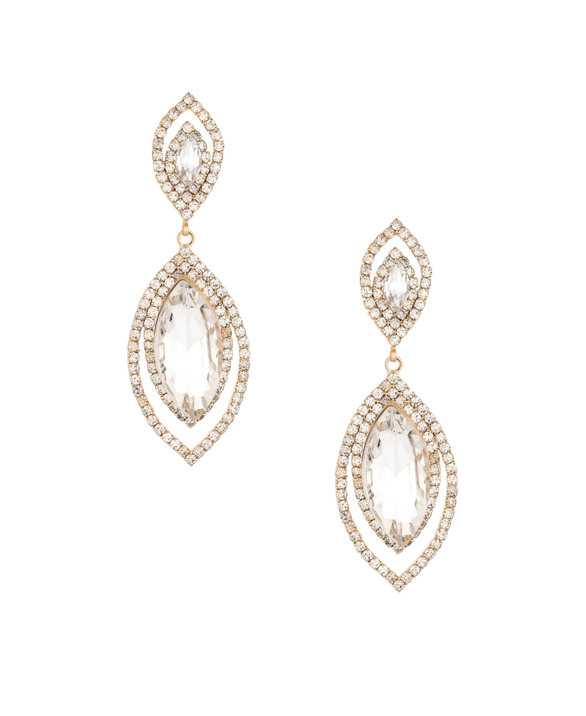 Ettika Timeless Crystal 18k Gold Plated Dangle Earrings