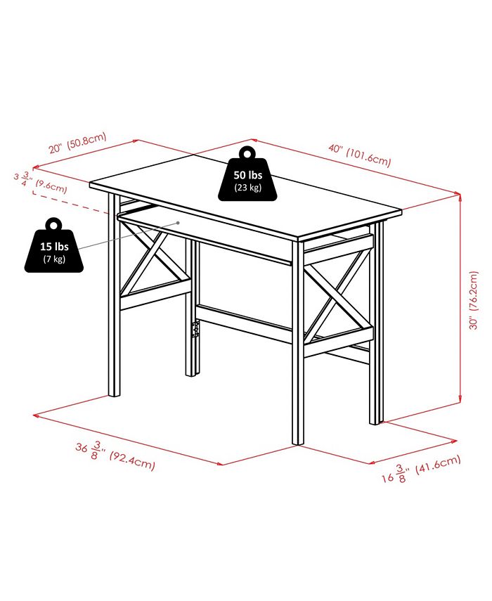 Winsome Xander 30" Wood Foldable Desk Macy's