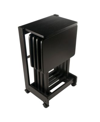 Brienda 5-Piece Wood Flip Top Snack Table Set