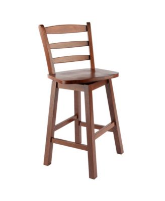 Scalera 38.4" Wood Ladder-Back Swivel Seat Counter Stool