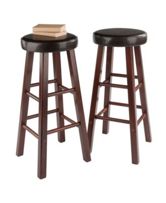 Maria 2-Piece Wood Cushion Seat Bar Stool Set