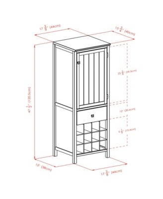 Brooke Jelly 47.44" Wood 3-Section Cupboard