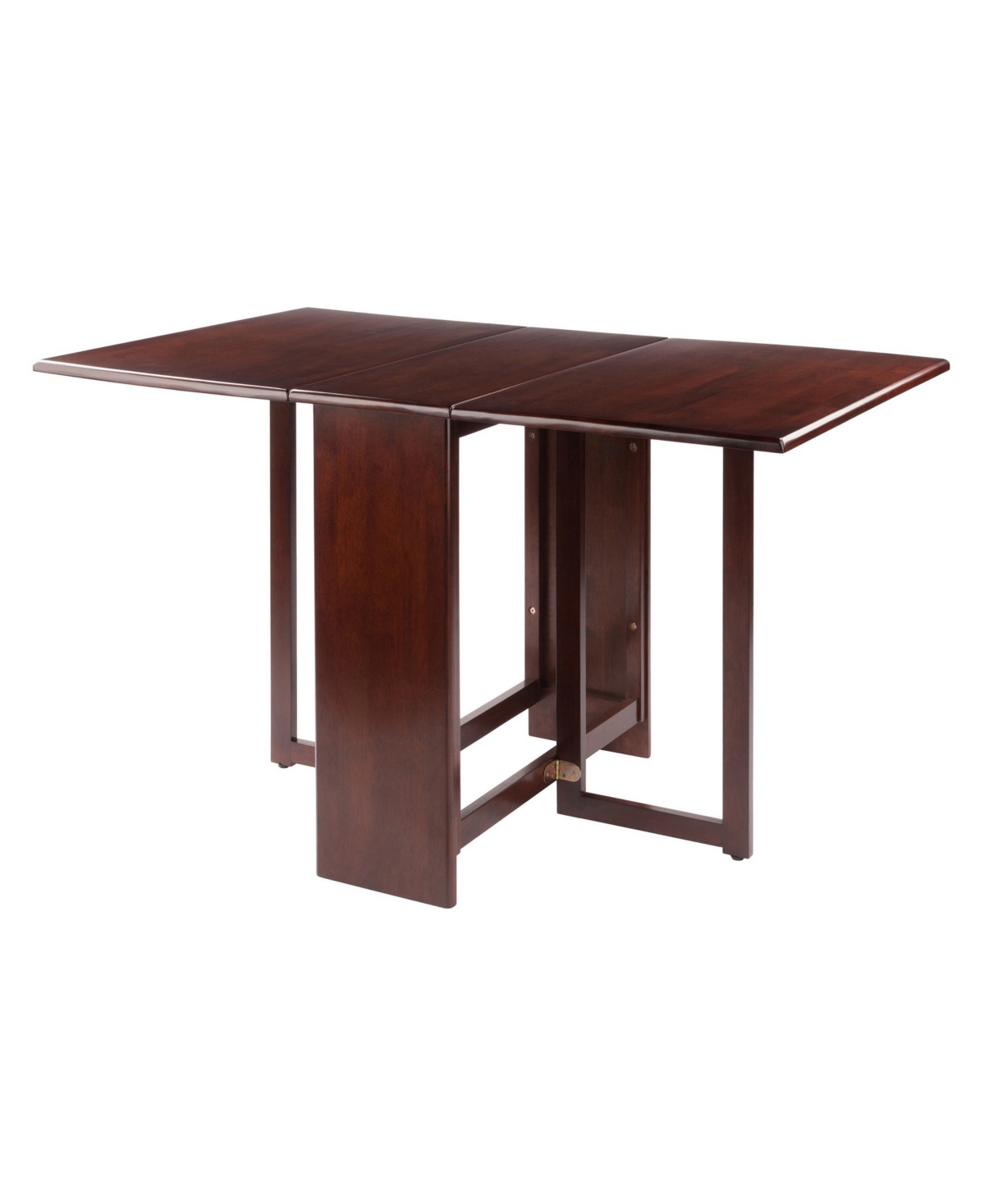 Winsome Clara 29.53" Wood Double Drop Leaf Dining Table In Walnut