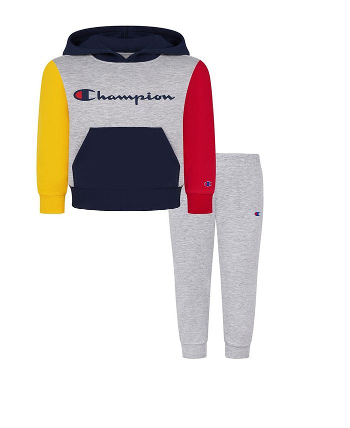 Champion Baby Boys Color Block Fleece Hoodie and Joggers, 2 Set & Reviews - & Outfits - Kids - Macy's
