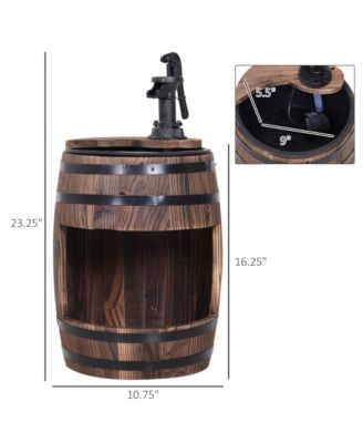 2 Tiers Wooden Water Pump Fountain, Garden Decor, Automatic Pump