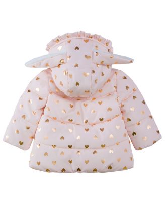 Baby Girls Soft Fleece Lined Puffer Jacket Winter Coat