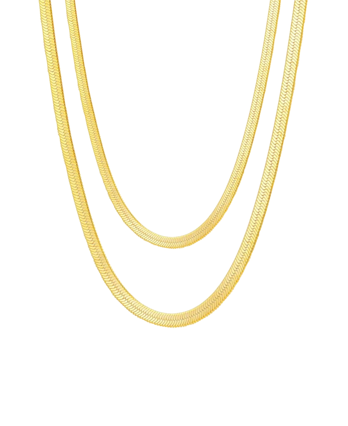 Ben Oni Maelle 2 Pieces Herringbone Necklace Set In Gold