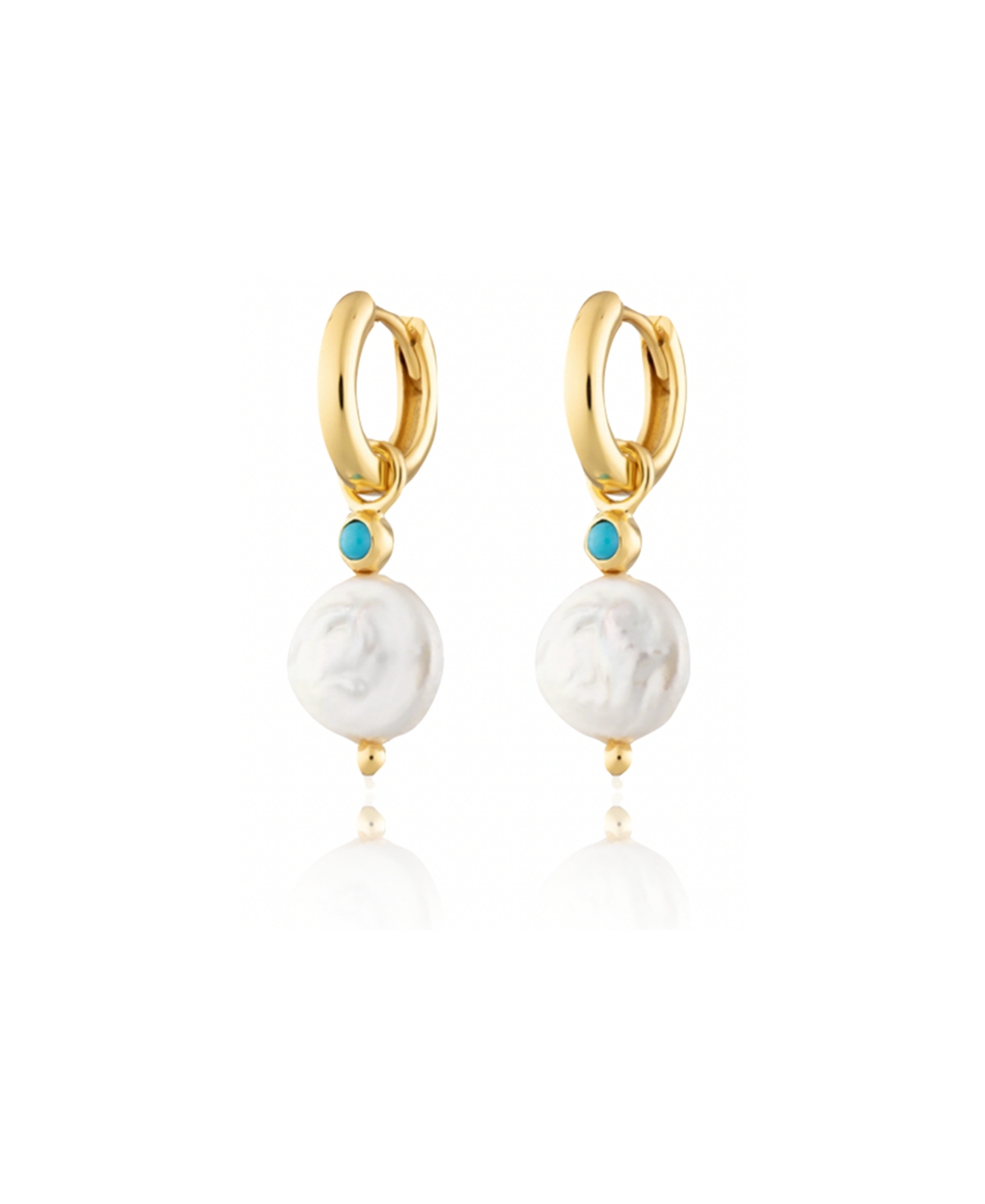 Ben Oni India Imitation Pearl Charm Hoop Earrings