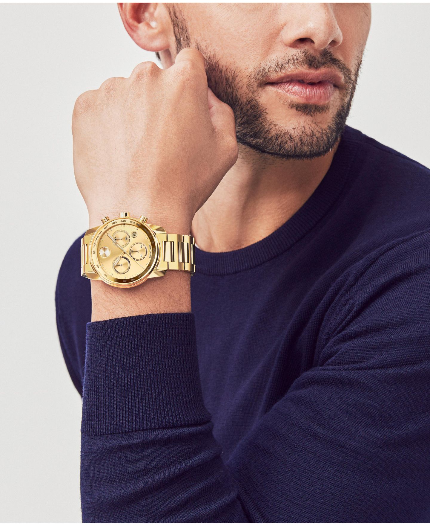 Мужские часы Movado Bold Verso Yellow Ionic Gold-Tone Plated Steel Bracelet Watch 44mm — фото 5