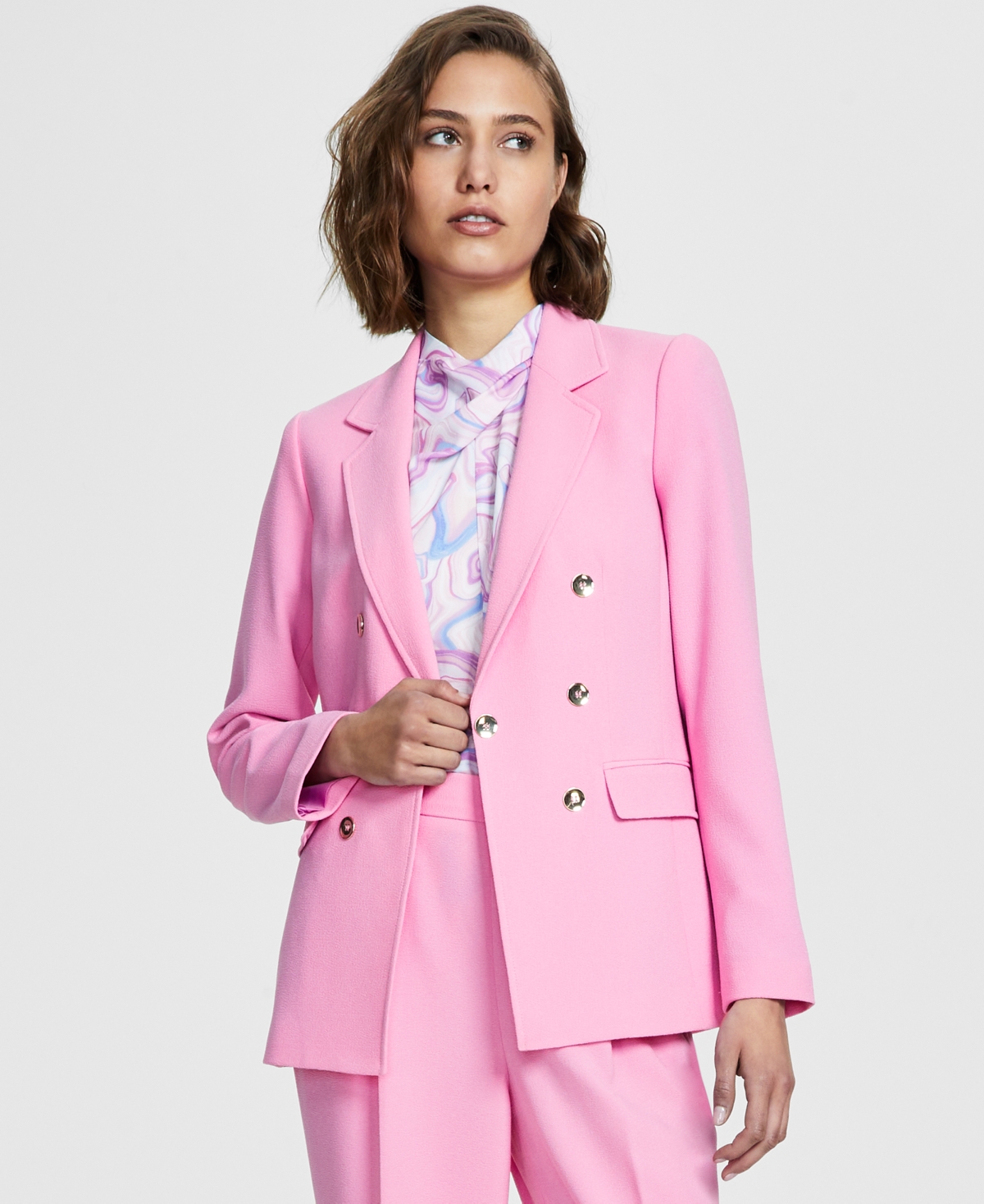 Double Breasted Blazer Macys Womens Pink Blazer Bar Iii Plus Size