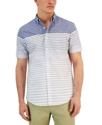 Club Room Men's Sail Stripe Poplin Shirt, Created for Macy's - Macy's