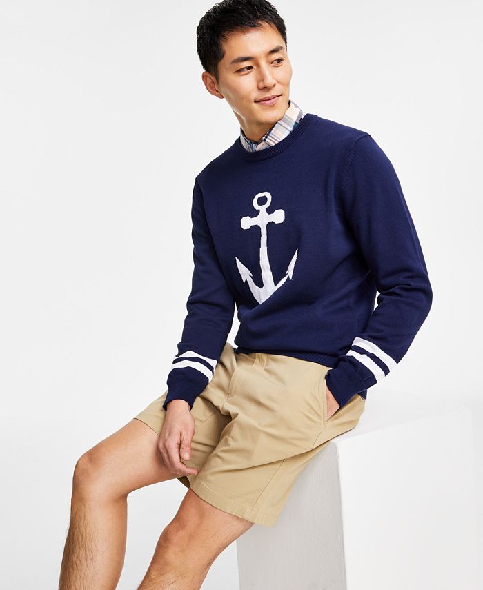 Club Room Men's Anchor Cotton Sweater, Created for Macy's & Reviews -  Sweaters - Men - Macy's